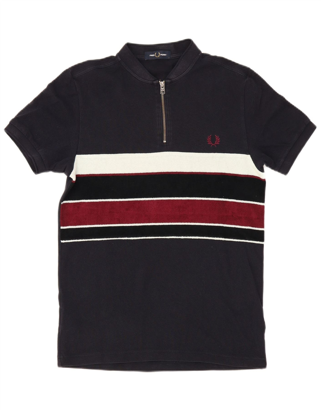 Fred Perry Herren-Poloshirt, klein, marineblau, Colourblock-Baumwolle