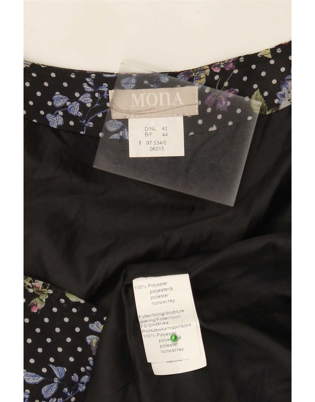 Mona Damen-A-Linien-Kleid, EU 42, großes, mehrfarbiges, florales Polyester