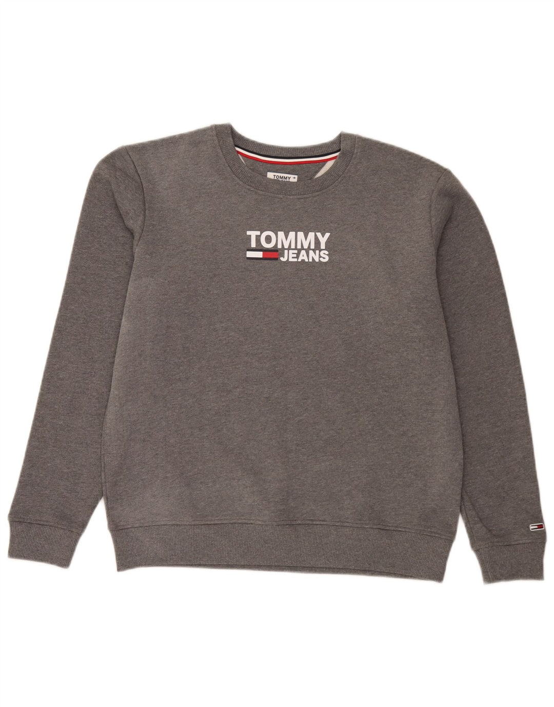 Tommy Hilfiger Herren-Sweatshirt mit Grafik, groß, graue Baumwolle