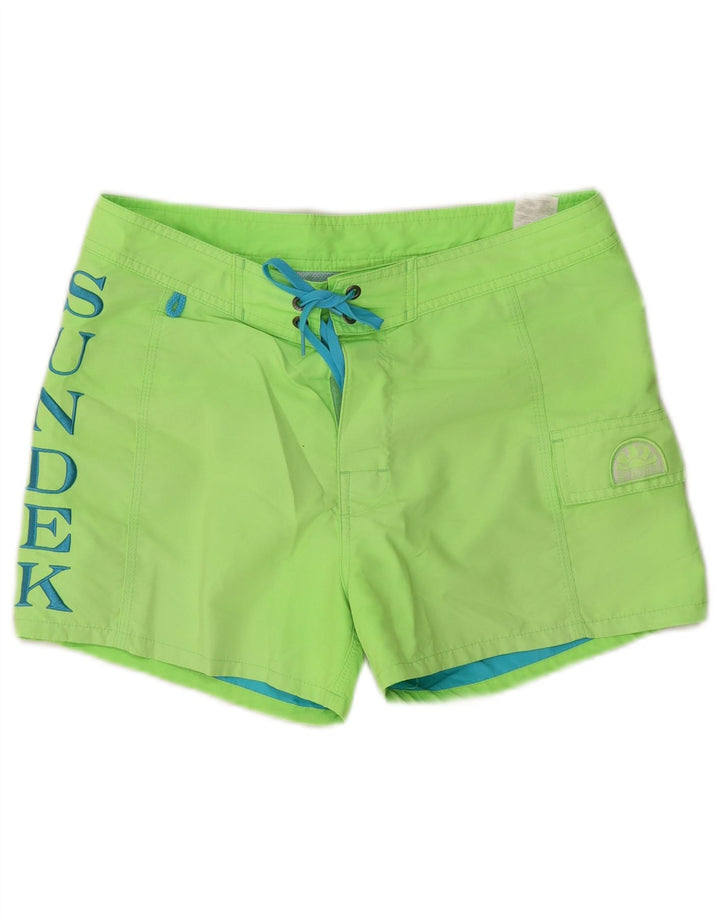 Sundek Herren-Badeshorts mit Grafik, mittelgrün, Polyester