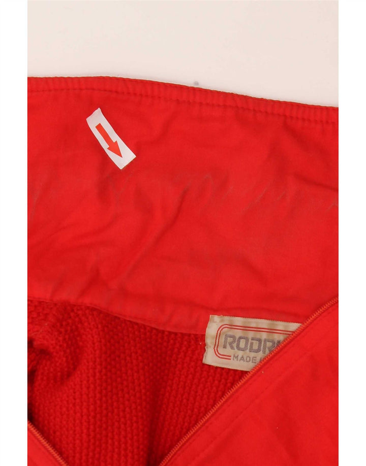 Rodrigo Herren-Anorak-Pullover mit Reißverschluss, IT 50, mittelrote Schurwolle