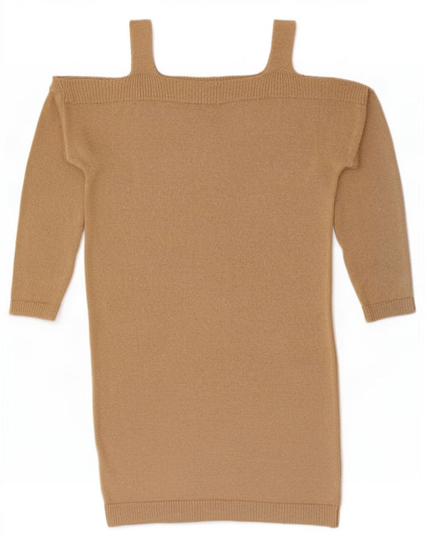 Schulterfreies Pulloverkleid für Damen von Massimo Dutti, Gr. 10, Größe S, Beige