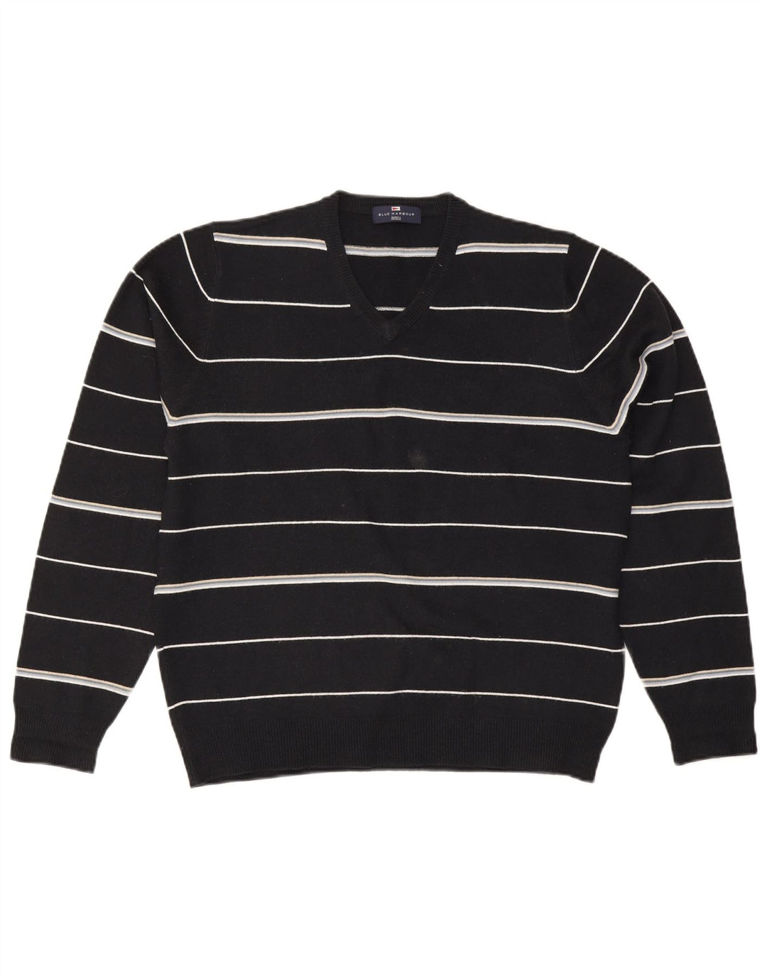 Marks & Spencer Herren Blue Harbour Pullover mit V-Ausschnitt Mittelblau