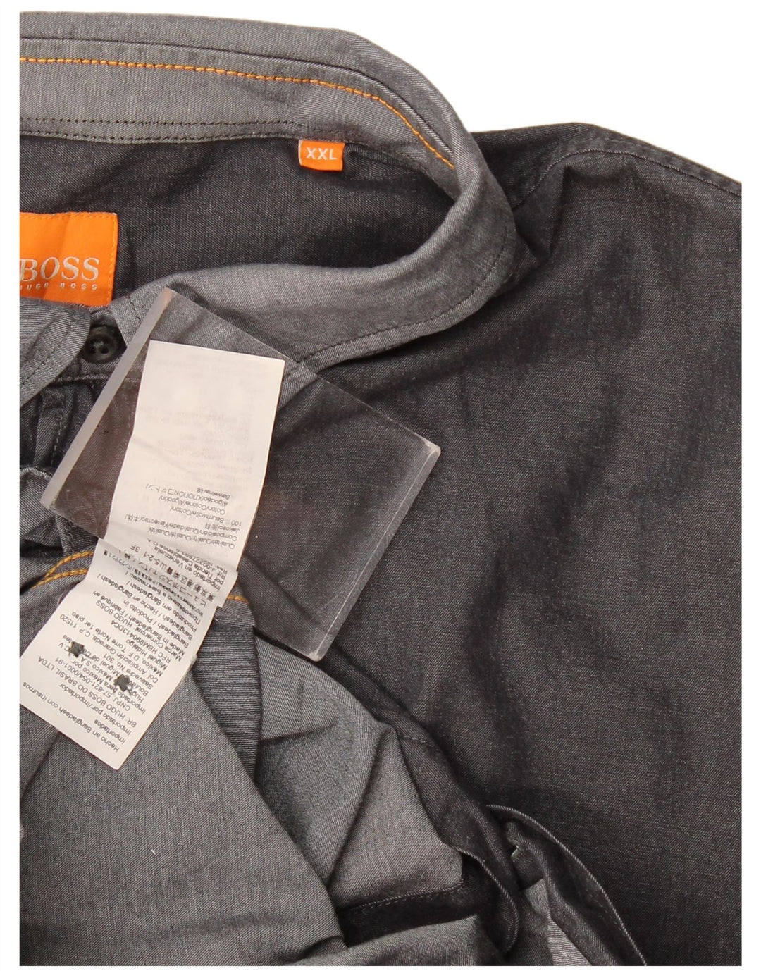 Hugo Boss Herrenhemd 2XL Grau Baumwolle