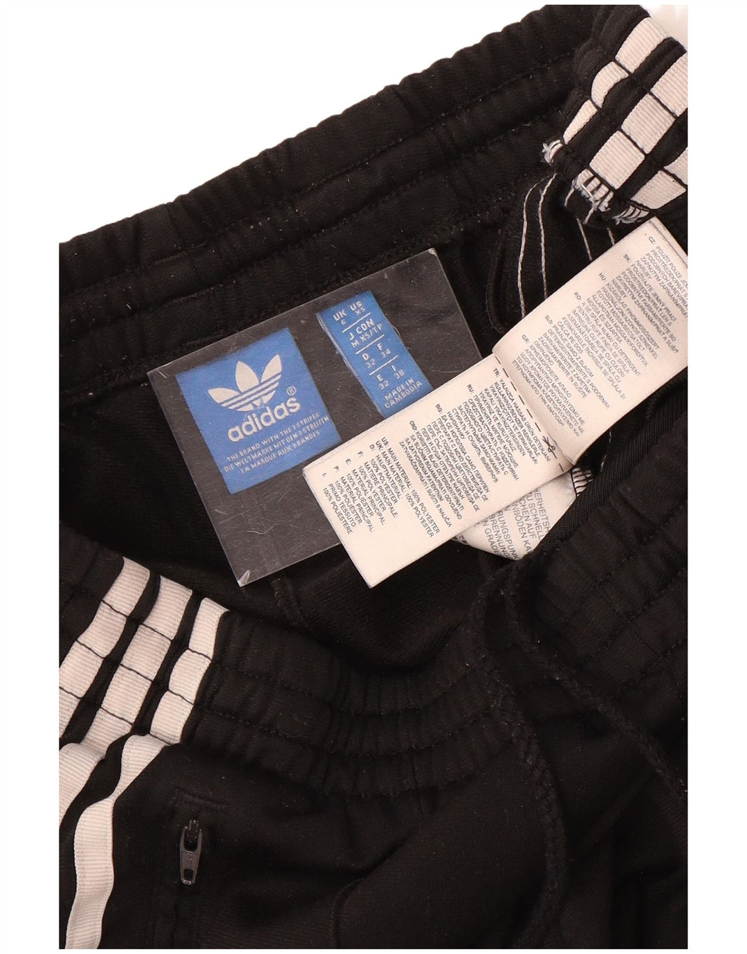 ADIDAS Damen Trainingshose UK 6 XS Schwarz Polyester