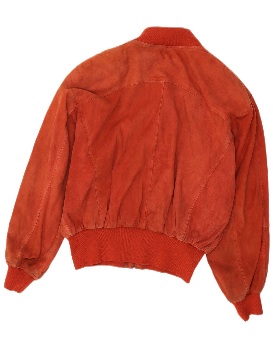Vintage Damen Wildleder Bomberjacke UK 16 Large Orange