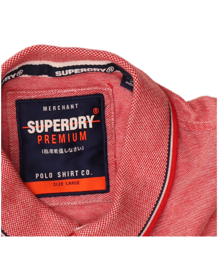Superdry Herren-Poloshirt, große, rot gesprenkelte Baumwolle