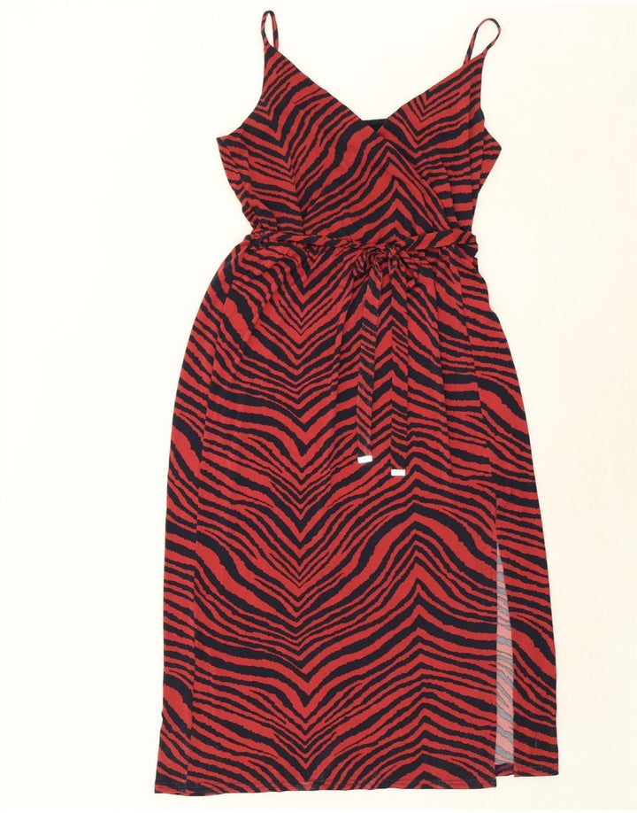 OASIS Womens Slip Dress UK 10 Small Red Animal Print Polyester Vintage Oasis and Second-Hand Oasis from Messina Hembry 