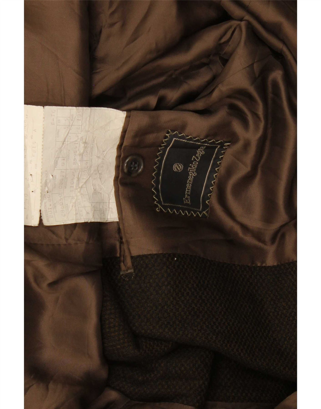 Ermenegildo Zegna Herren-Blazerjacke mit 2 Knöpfen, UK 38, mittlere Khaki-Wolle