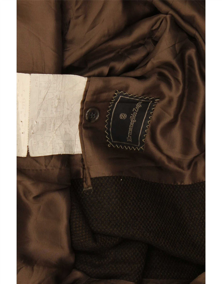 Ermenegildo Zegna Herren-Blazerjacke mit 2 Knöpfen, UK 38, mittlere Khaki-Wolle