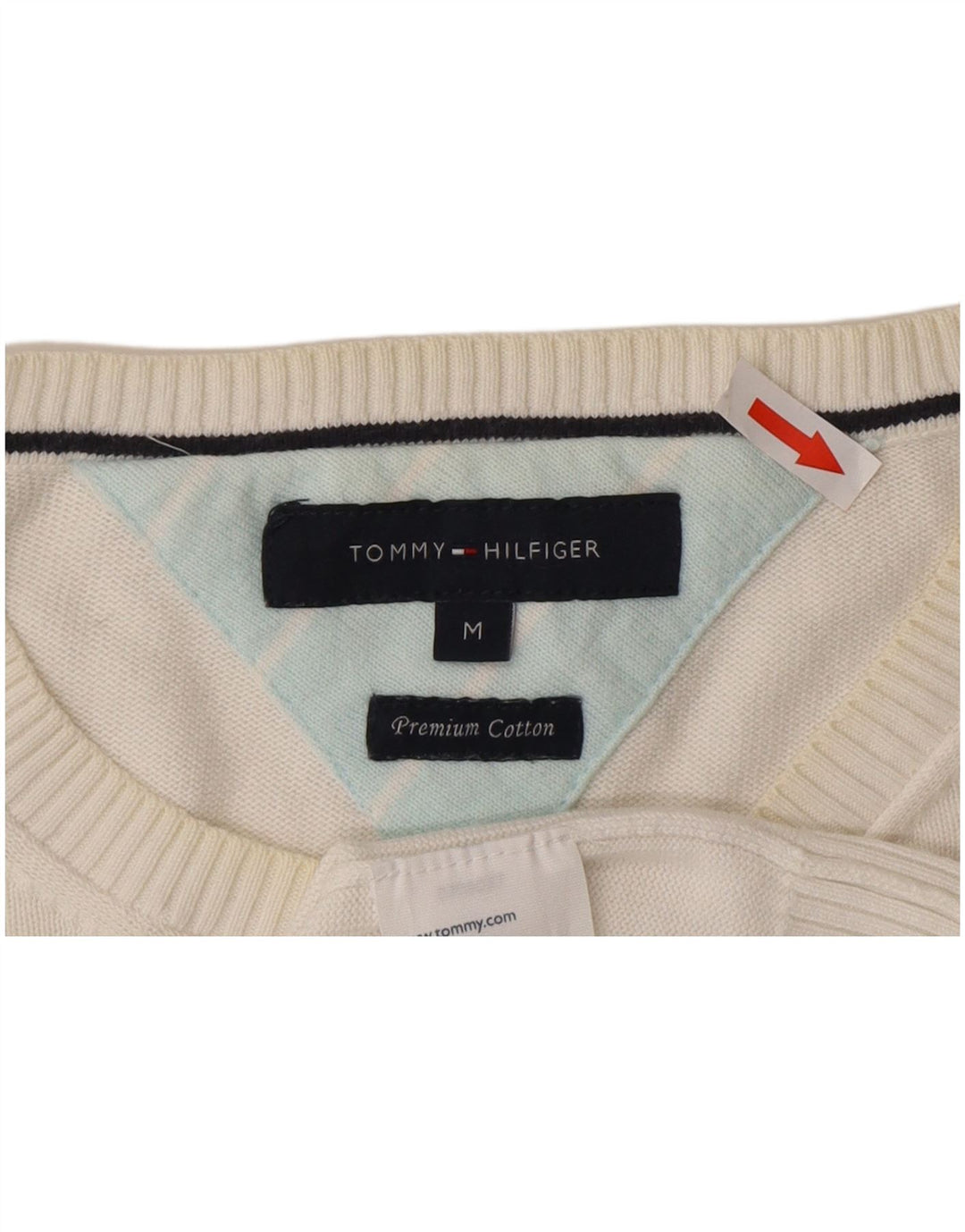 Tommy Hilfiger Herren-Pullover mit Rundhalsausschnitt, mittelweiße Baumwolle
