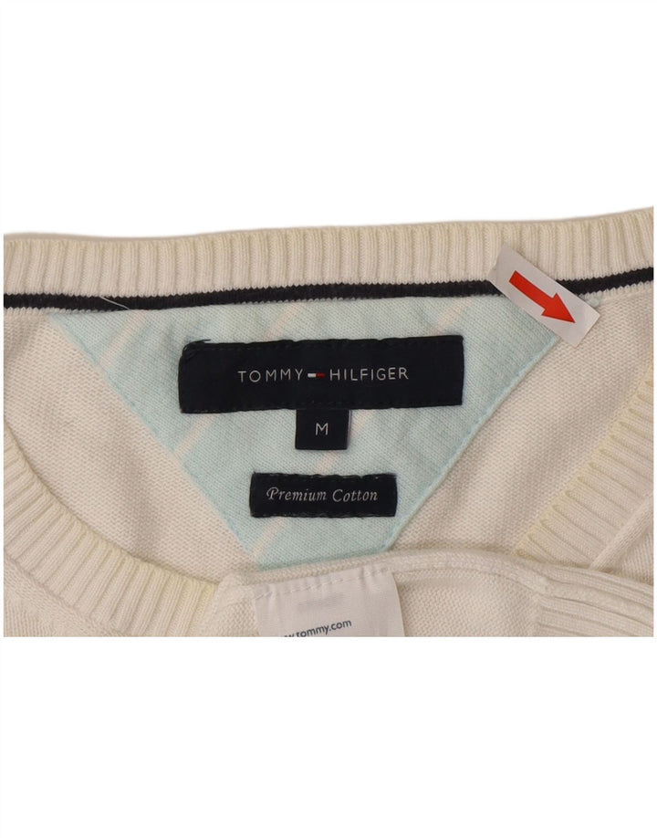Tommy Hilfiger Herren-Pullover mit Rundhalsausschnitt, mittelweiße Baumwolle