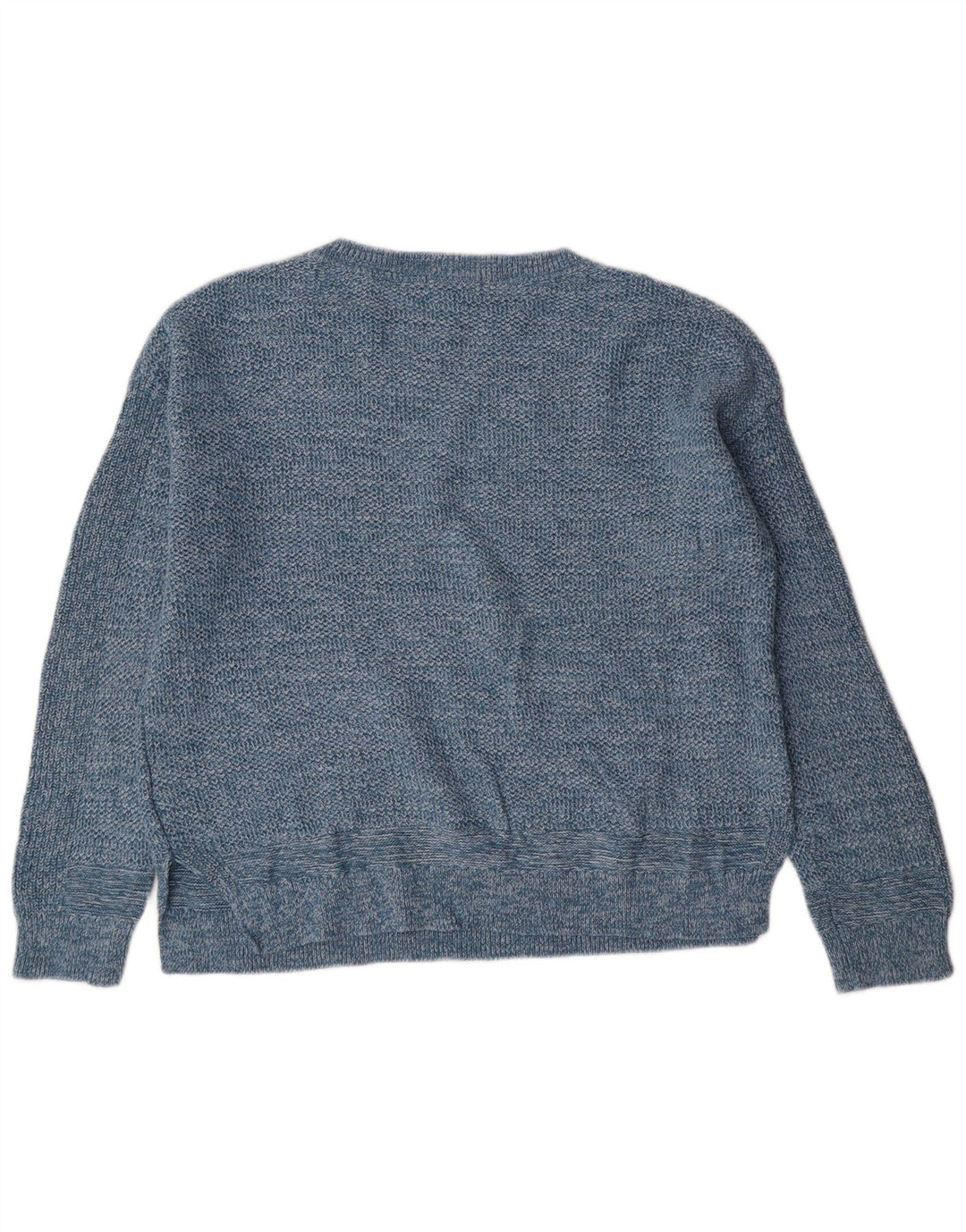 White Stuff Damen-Pullover mit Rundhalsausschnitt, UK 12, mittelblaue Baumwolle