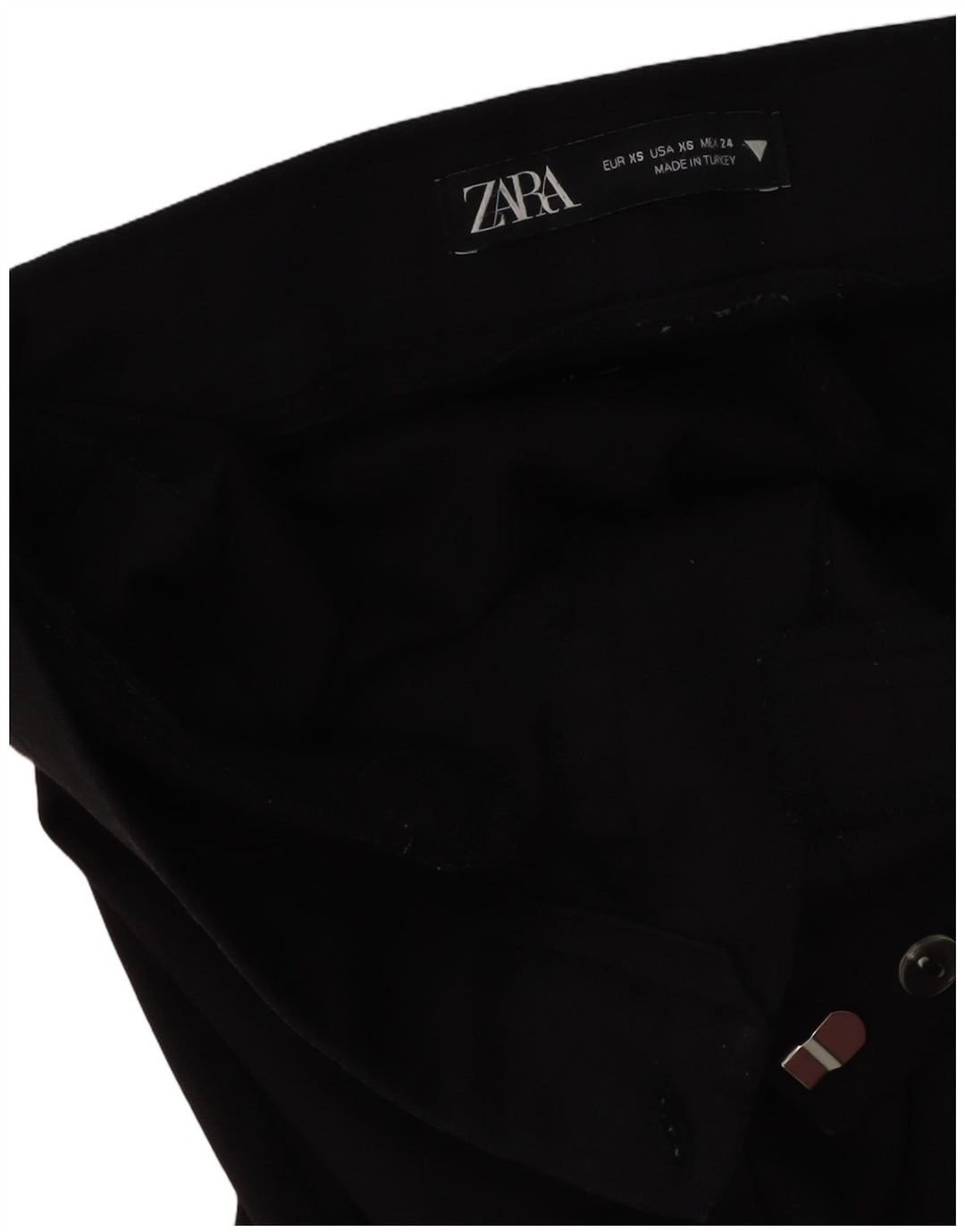ZARA Damen Bootcut Freizeithose XS W24 L25 Schwarz