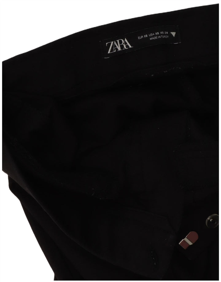 ZARA Damen Bootcut Freizeithose XS W24 L25 Schwarz