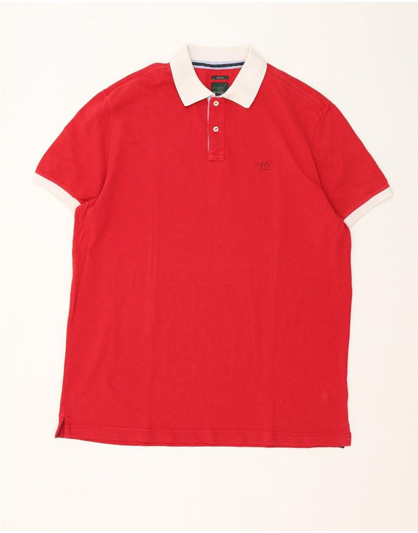Henry Cottons Herren-Poloshirt mit schmaler Passform, 3XL, rote Baumwolle