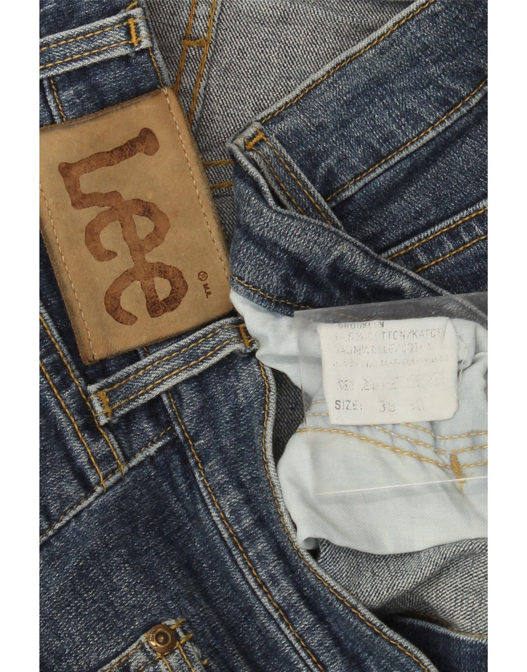 LEE Herren Brooklyn Straight Jeans W38 L30 Blaue Baumwolle