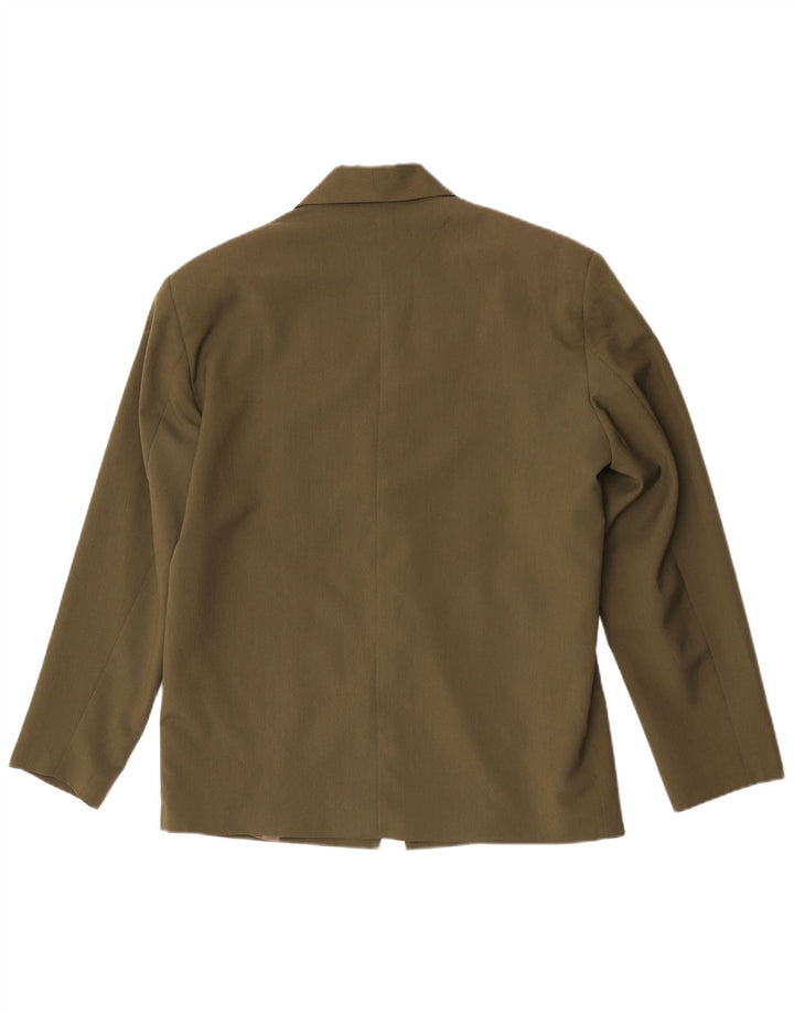 Vintage Herren 1-Knopf-Blazerjacke UK 38 Medium Khaki Polyester