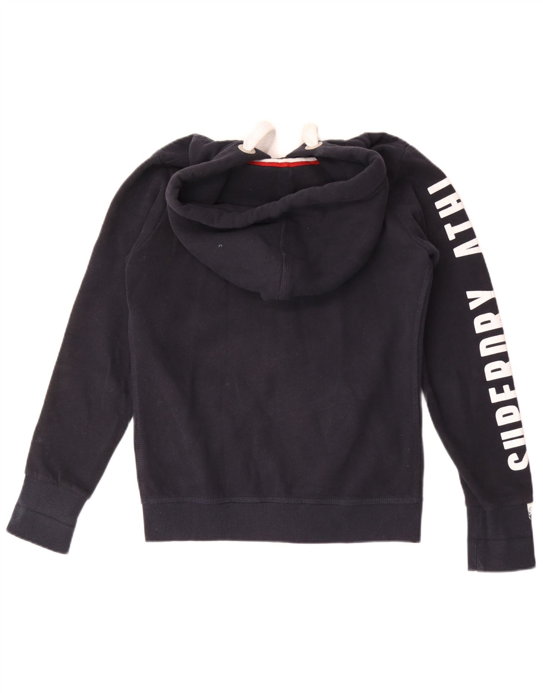 Superdry Herren-Kapuzenpullover mit grafischem Reißverschluss, mittelmarineblaue Baumwolle
