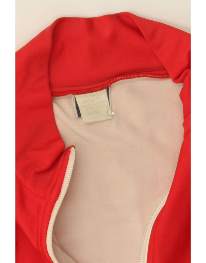 VINTAGE Womens Crop Tracksuit Top Jacket UK 12 Medium Red Polyamide Vintage Vintage and Second-Hand Vintage from Messina Hembry 