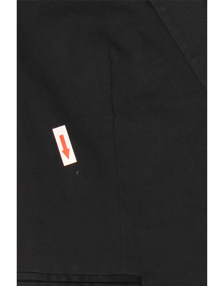 Zara Damen 1-Knopf-Blazerjacke UK 12 Mittelschwarze Baumwolle