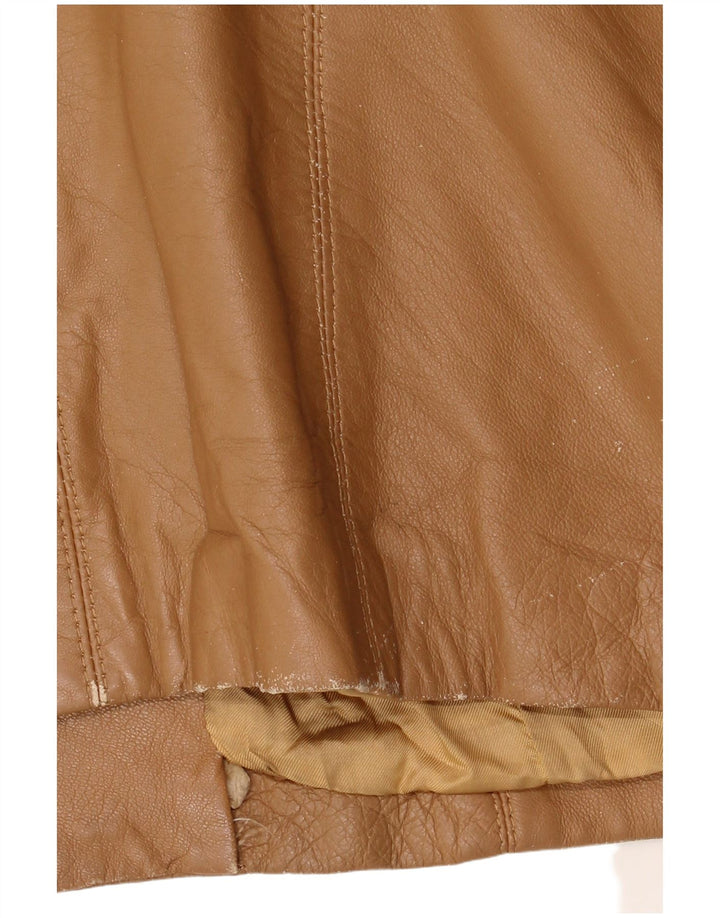 Vintage Damen Lederjacke IT 48 XL Beige Leder