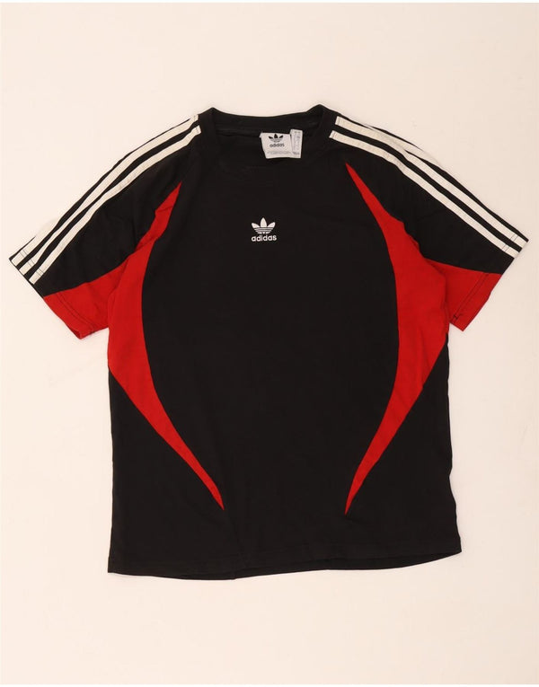 Adidas Herren T-Shirt Top Small Schwarz Colourblock Baumwolle