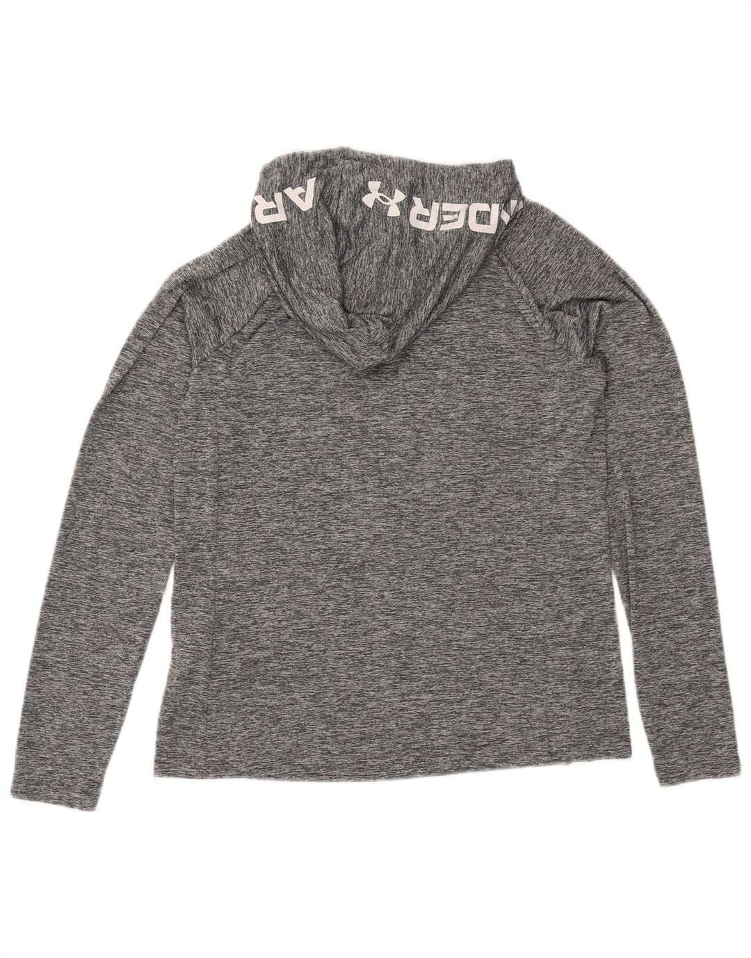 Under Armour Herren-Oberteil mit Kapuze und Grafik, langärmlig, Mittelgrau meliert