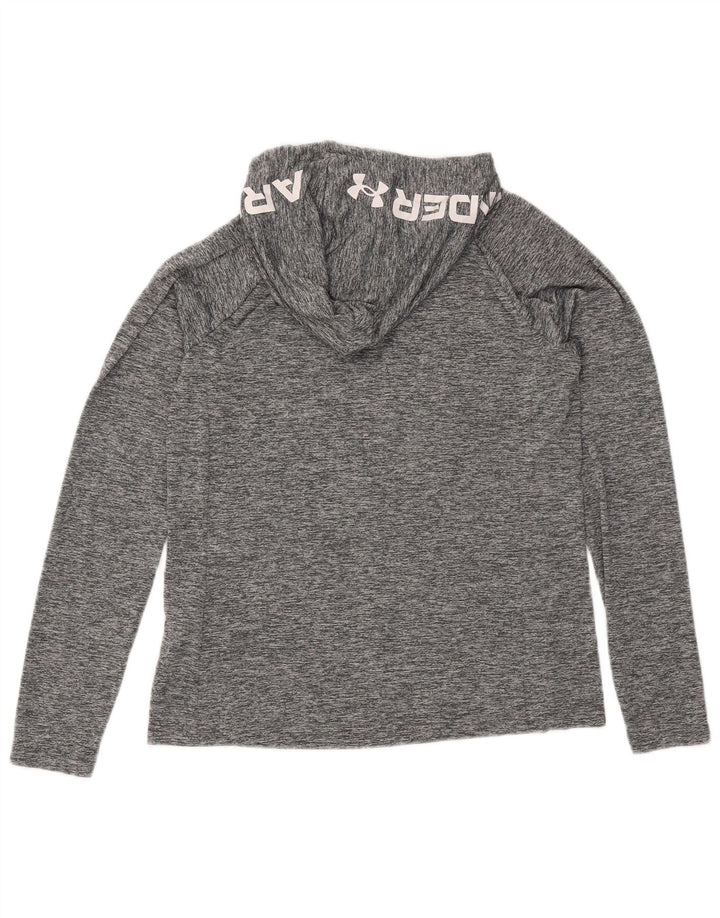 Under Armour Herren-Oberteil mit Kapuze und Grafik, langärmlig, Mittelgrau meliert