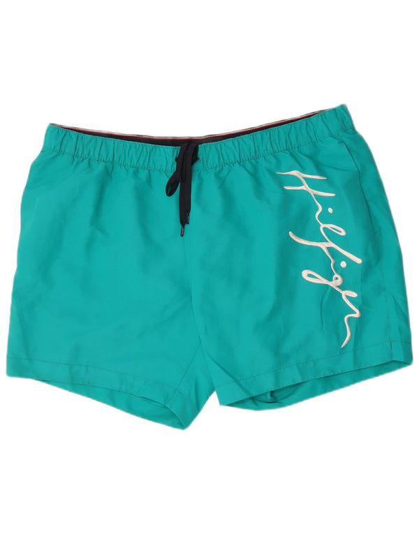 Tommy Hilfiger Herren Badeshorts mit Grafik, reguläre Passform, 4XL, Türkis