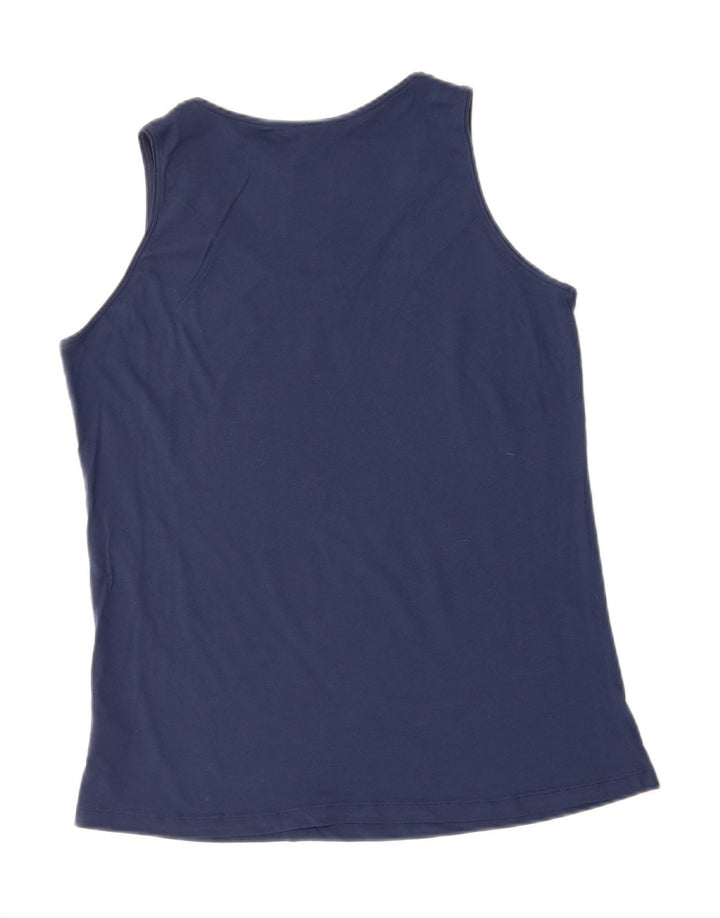 LOTTO Womens Vest Top UK 16 Large Navy Blue Cotton Vintage Lotto and Second-Hand Lotto from Messina Hembry 