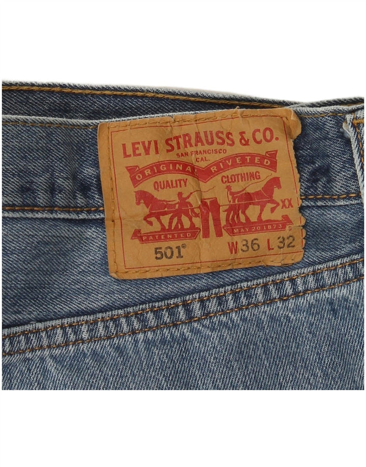 Levi's Herren 501 Straight Jeans W36 L32 Blaue Baumwolle
