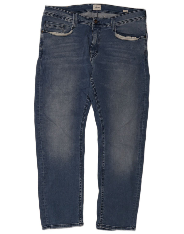 Mustang Herren Oregon Slim Jeans W35 L30 Blaue Baumwolle