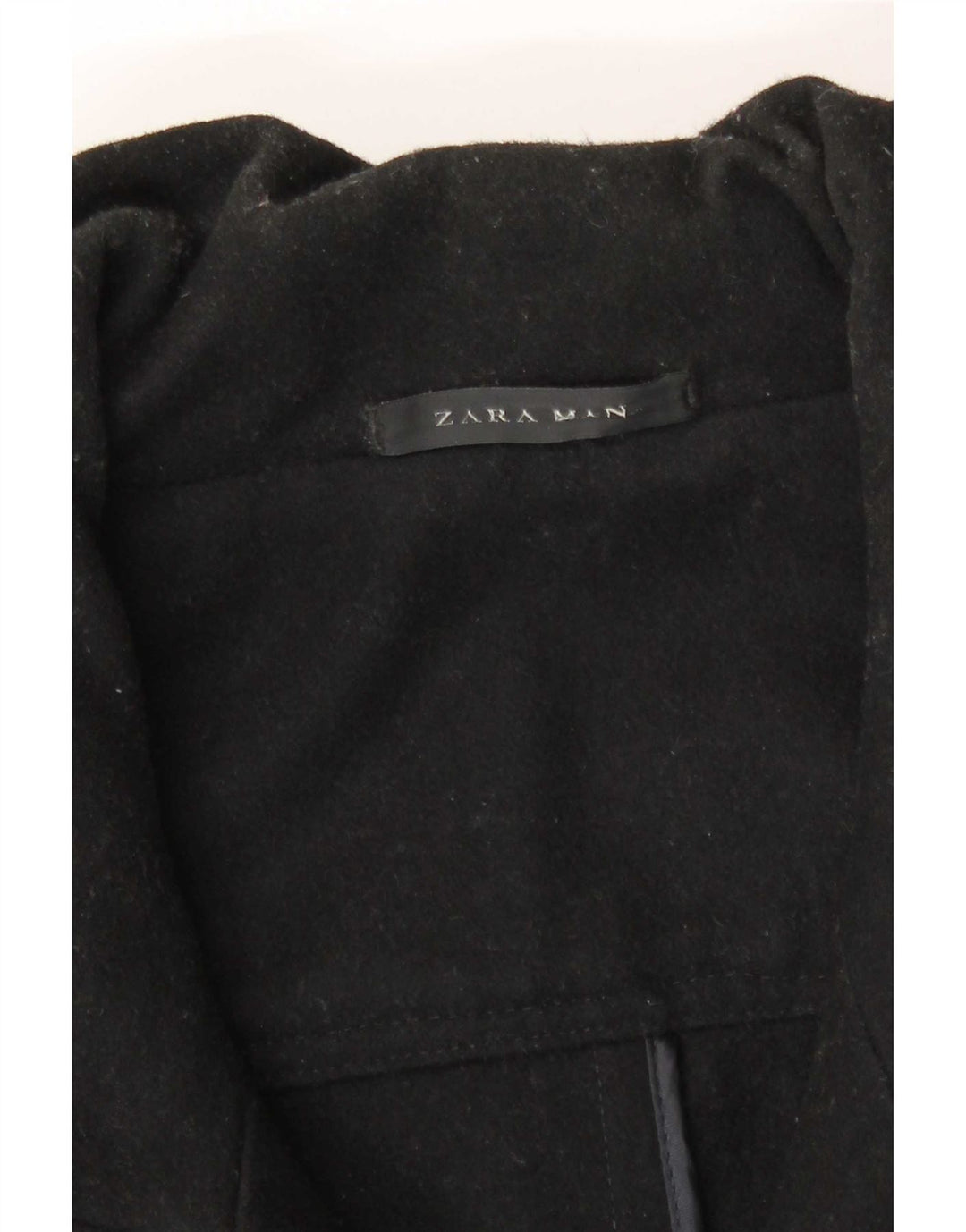 Zara Herrenmantel UK 36 Small Schwarze Wolle