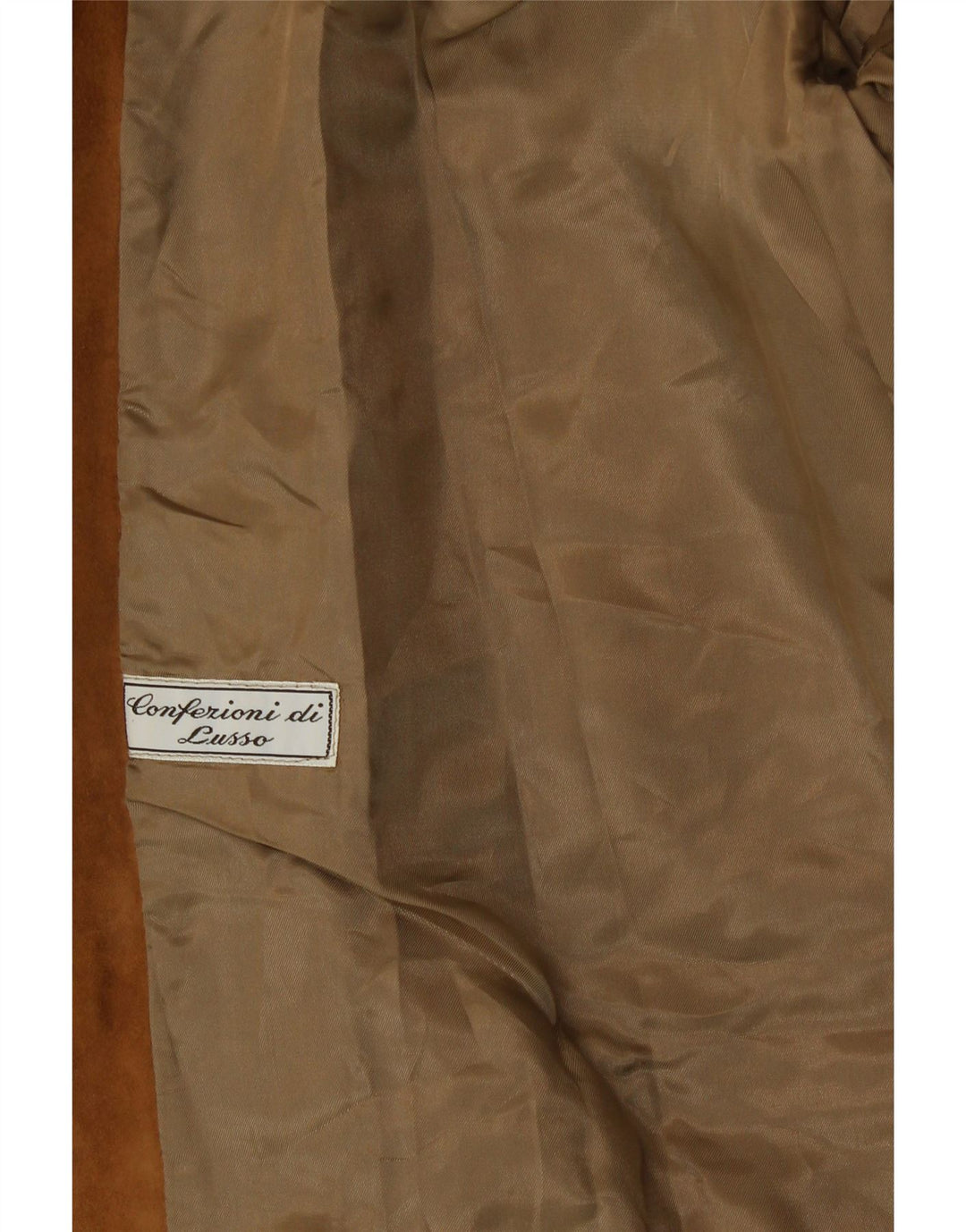 CONFEZIONI DI LUSSO Damen 2-Knopf-Wildleder-Blazerjacke UK 14 Large Braun