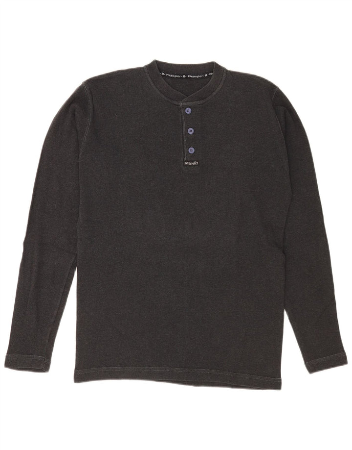 Wrangler Herren-Oberteil, langärmelig, mittelgraue Baumwolle