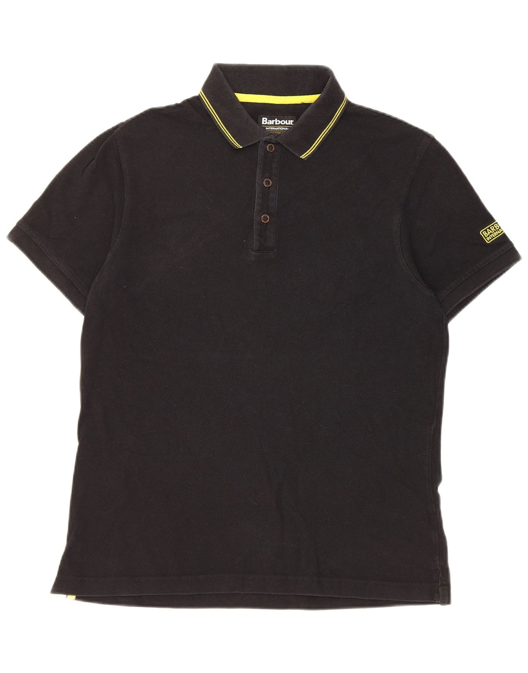 Barbour Herren-Poloshirt, mittelschwarz, gestreift, Baumwolle