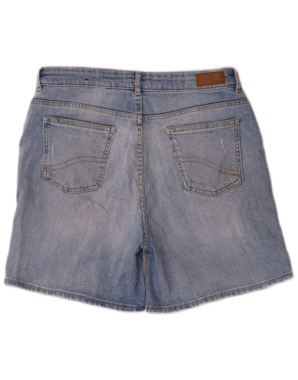 Fat Face Damen-Jeansshorts im Used-Look, UK 12, Mittel W30, Blau, Baumwolle