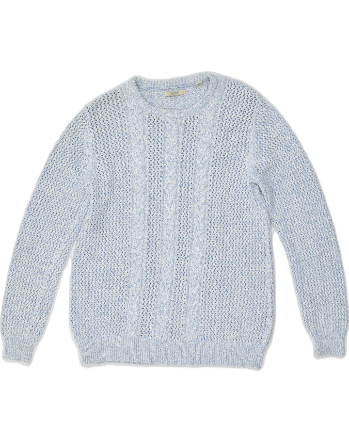 JACK WILLS Womens See Through Crew Neck Jumper Sweater UK 14 Large  Blue | Vintage Jack Wills | Thrift | Second-Hand Jack Wills | Used Clothing | Messina Hembry 