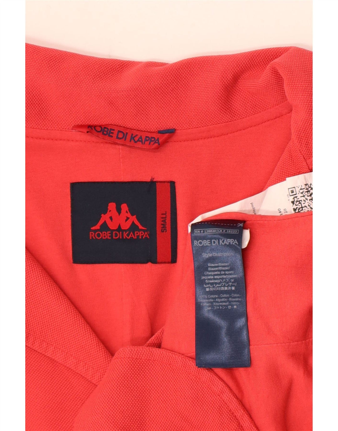 Kappa Damen 3-Knopf-Blazerjacke UK 10 Small Rote Baumwolle