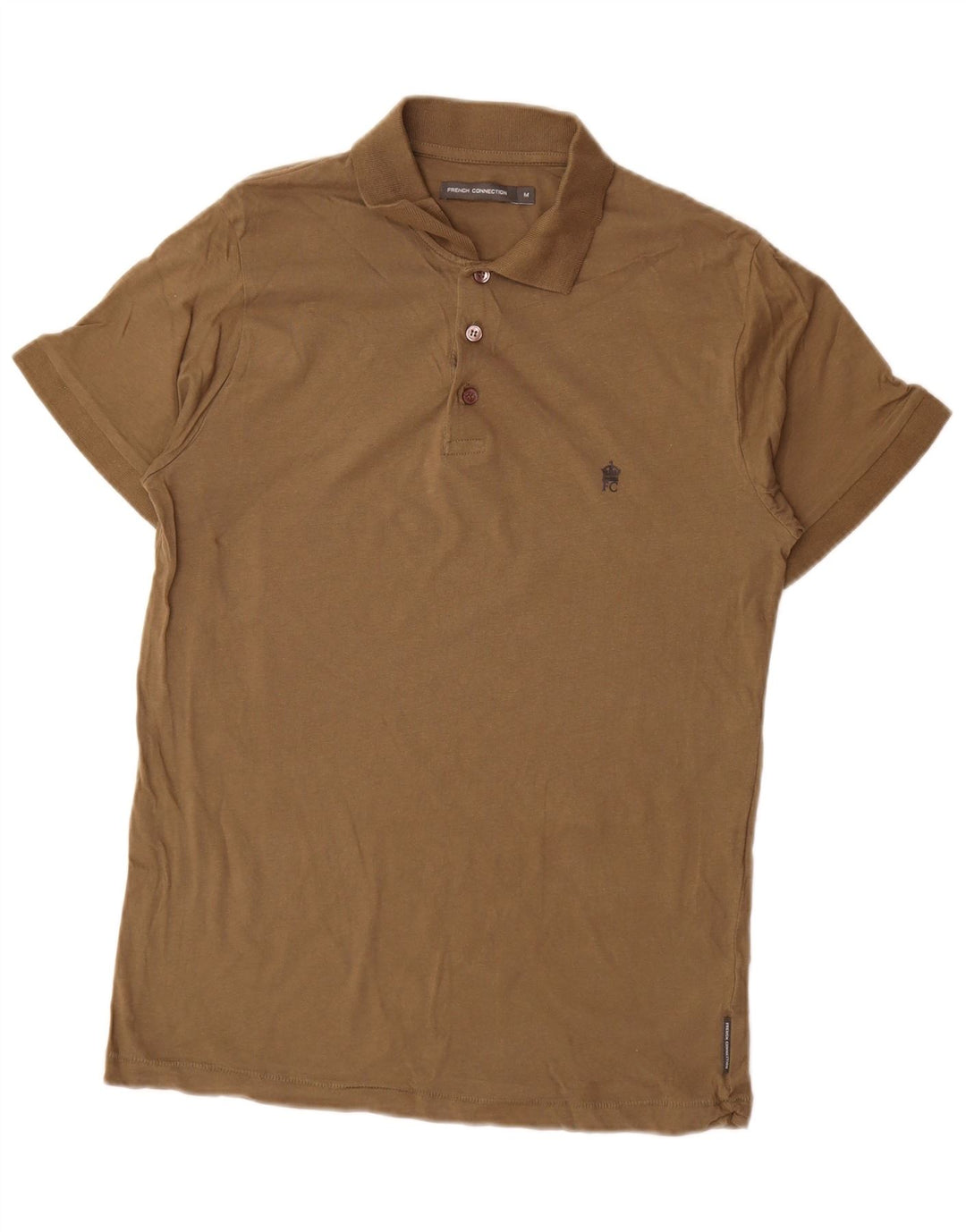 French Connection Herren-Poloshirt aus mittlerer Khaki-Baumwolle
