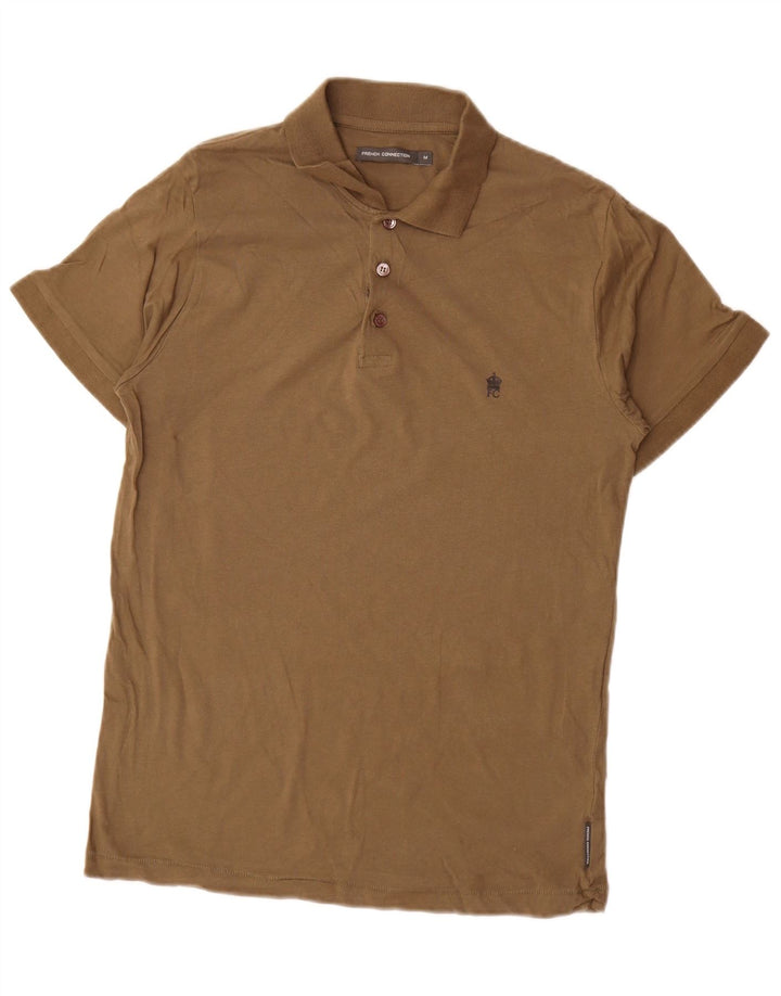 French Connection Herren-Poloshirt aus mittlerer Khaki-Baumwolle