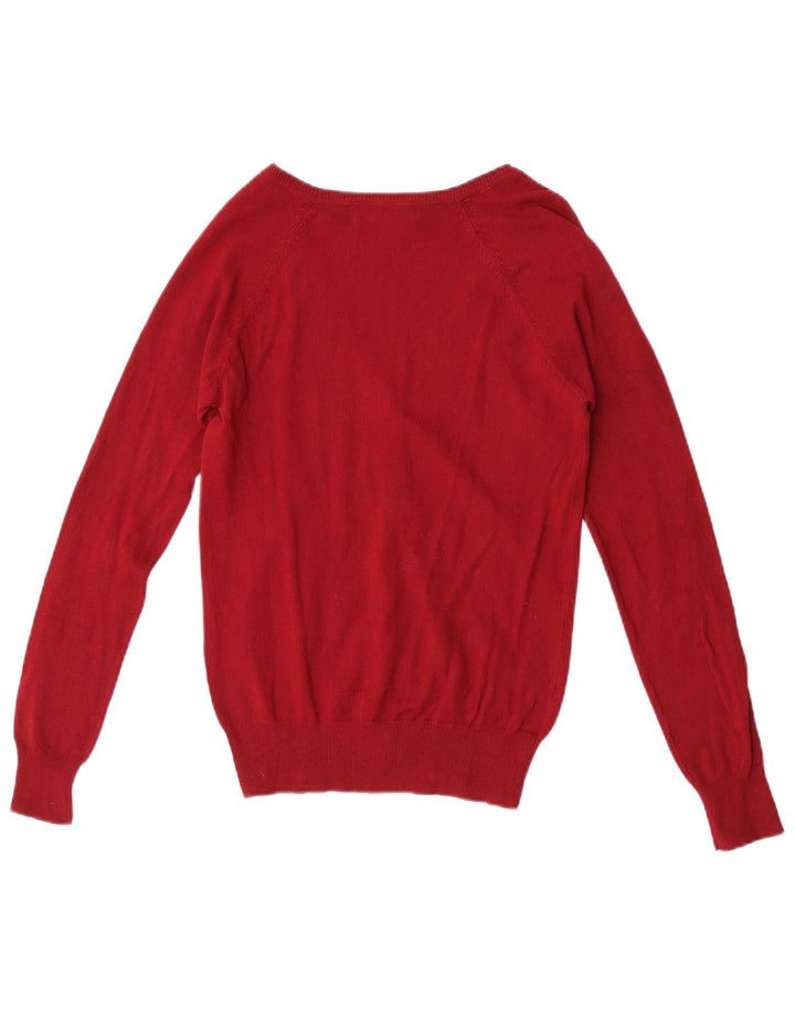Zara Damen-Cardigan-Pullover aus mittelroter Baumwolle