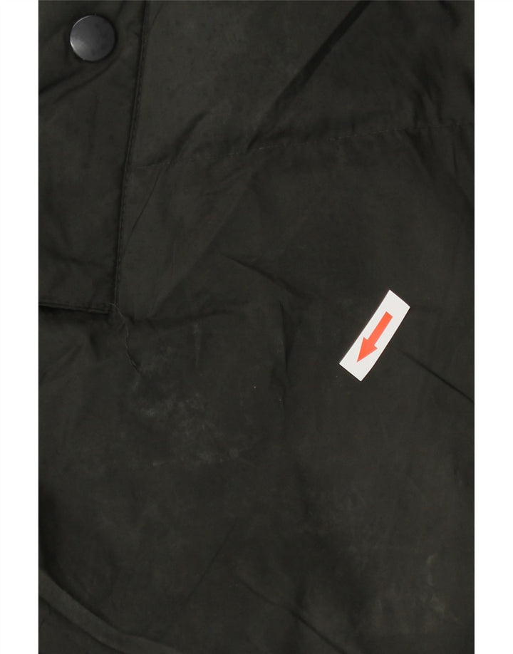 Zara Damen Übergroßer, gepolsterter Mantel mit Kapuze, UK 10, Small, schwarzes Nylon