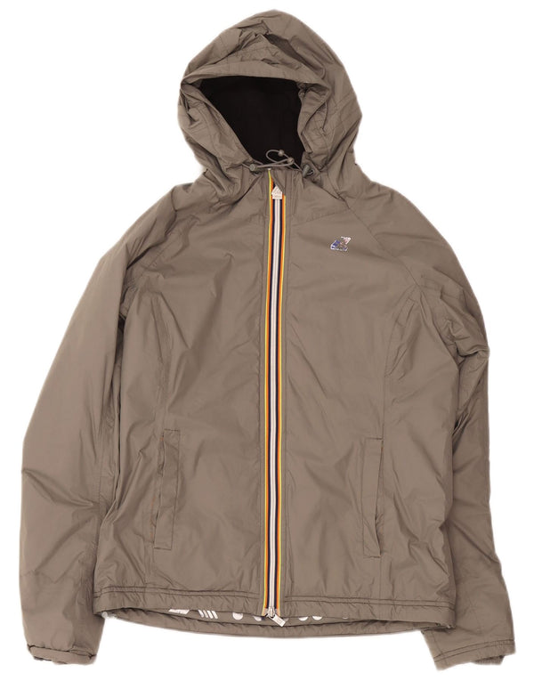 K-Way Damen-Windbreakerjacke mit Kapuze, US 8, Mittelgrau