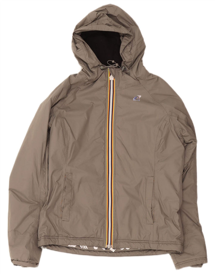 K-Way Damen-Windbreakerjacke mit Kapuze, US 8, Mittelgrau