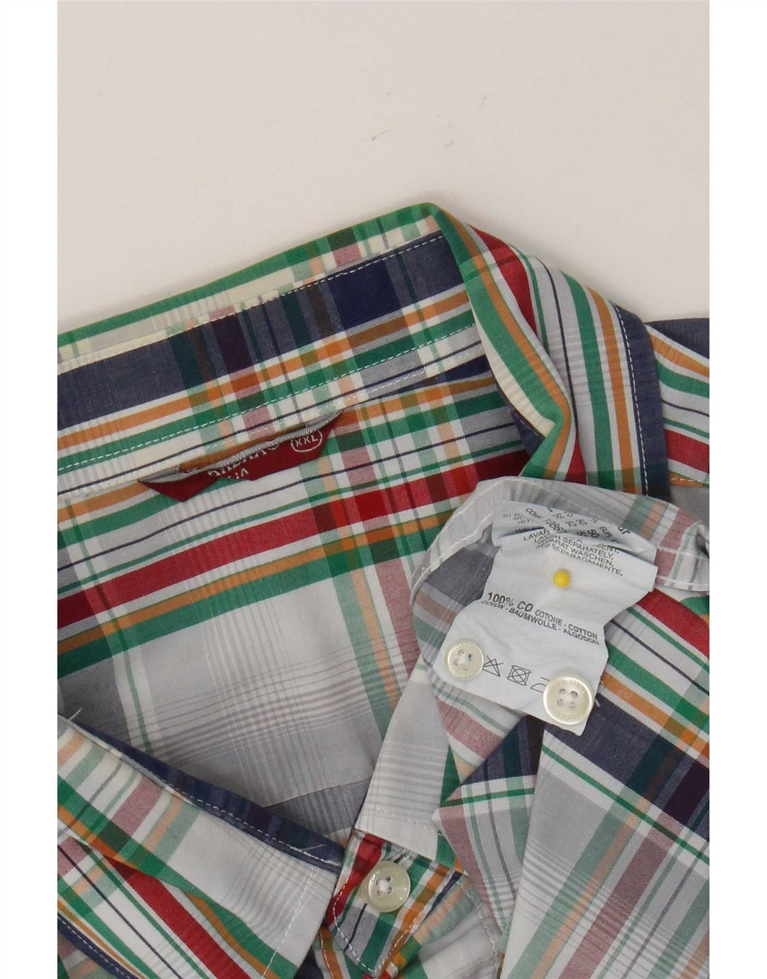 Carrera Herren Kurzarmhemd 2XL weiß kariert Baumwolle