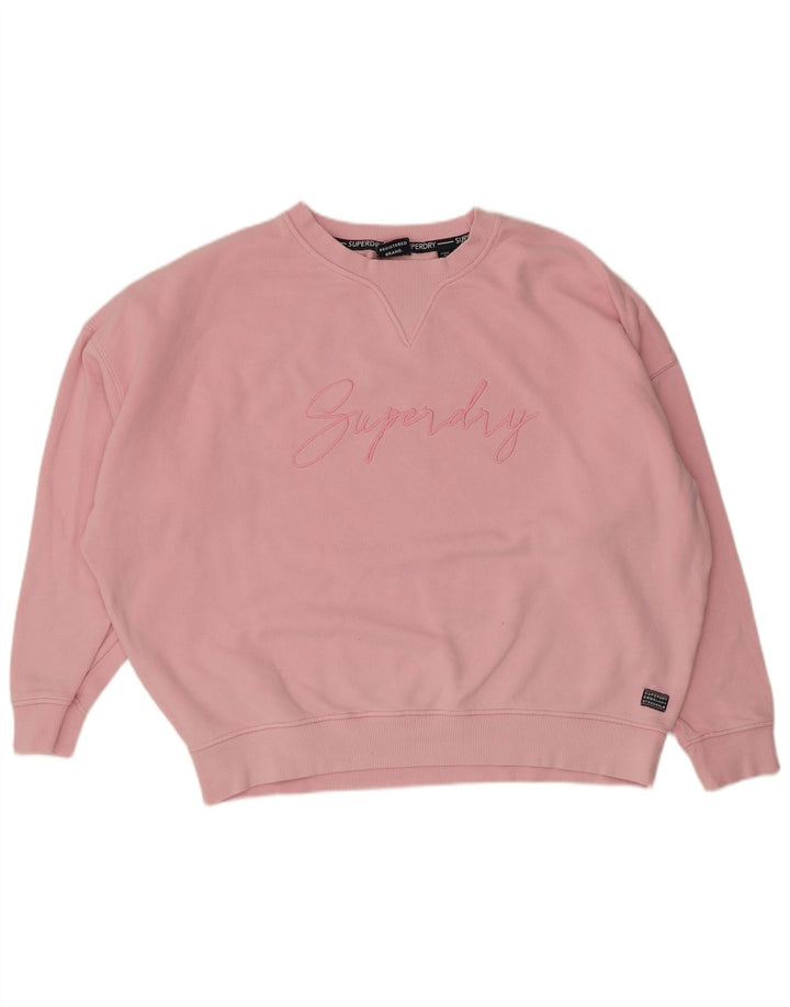 Superdry Damen-Sweatshirt mit Grafik-Übergröße, Gr. 14, Rosa