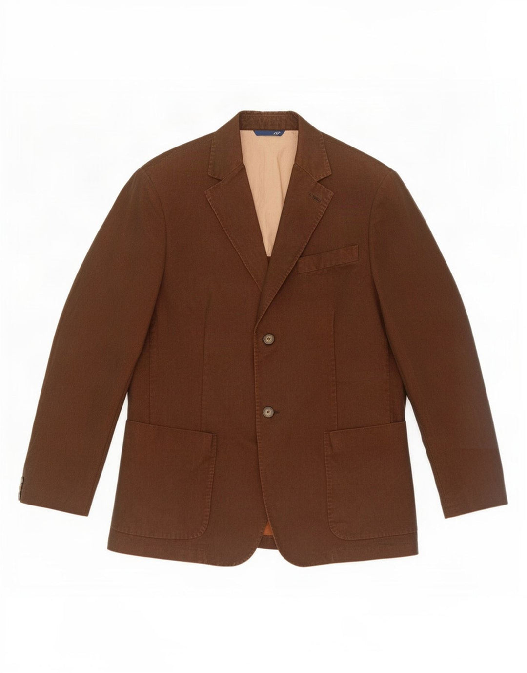 Trussardi Herren-Blazer mit 2 Knöpfen, Größe IT 50, groß, braune Baumwolle