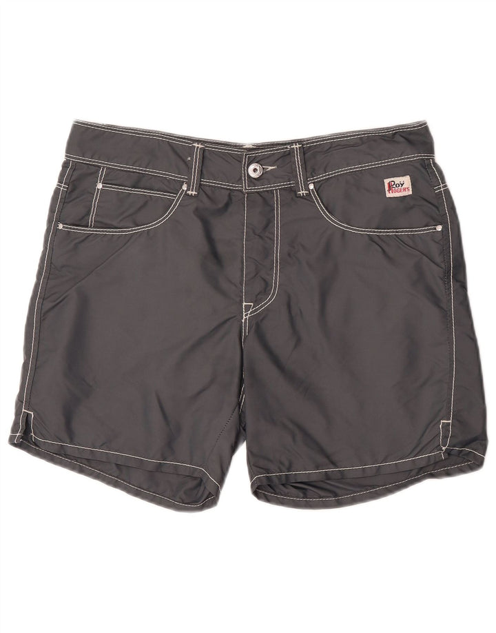 Roy Rogers Herren-Badeshorts aus mittelgrauem Polyamid